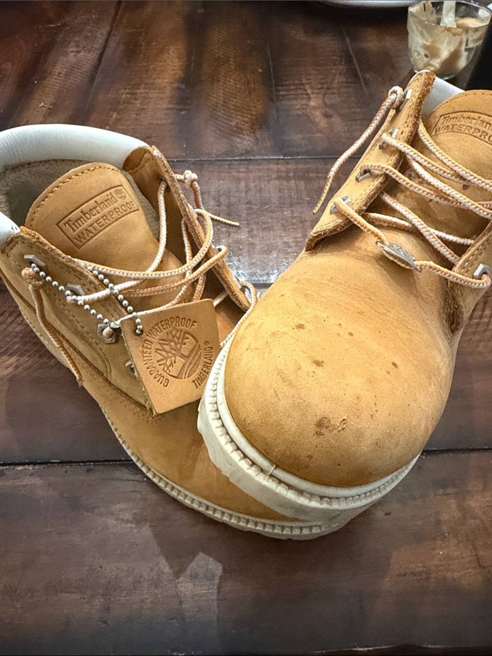 Timberland Men’s Wheat Tan Leather Lace-Up Boots